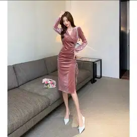 Long Midi Dress Wanita