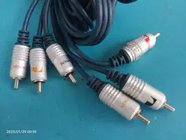 Kabel RCA 3pin Audio video 4, 5m Merk Nakamichi kualitas bagus