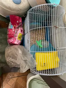 Kandang Hamster dan pakan 2 bungkus