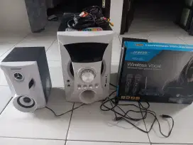 Dijual cepat speaker akttif+mic wireless baru murah