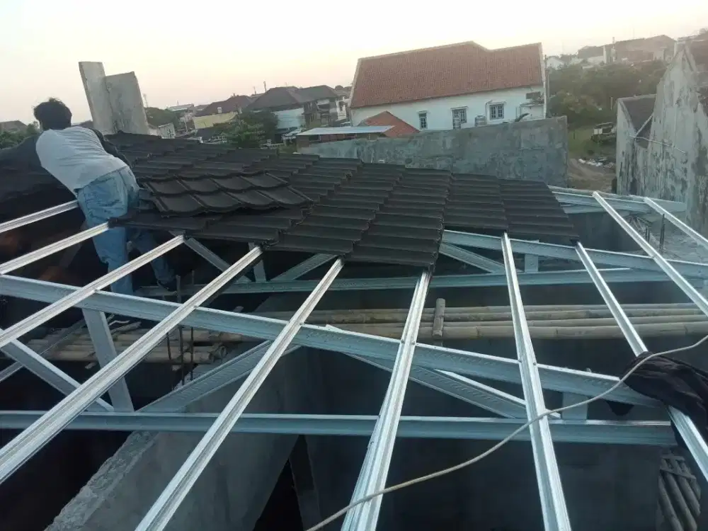 Rangka Atap Rumah Baja Ringan Terpasang
