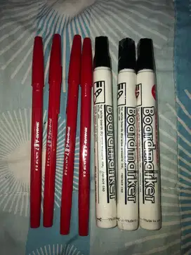 Pulpen Merah dan Spidol