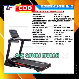 Alat Olahraga Treadmill Elektrik TL 126 Motor 4hp Total Fitness