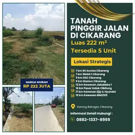 Tanah Pinggir Jalan Untuk Ruko di Karang Bahagia Cikarang SHM Ready