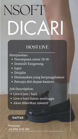 DICARI HOST LIVE DOMISILI TANGERANG