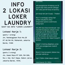 Lowongan Kerja Laundry Kiloan Jakarta Barat