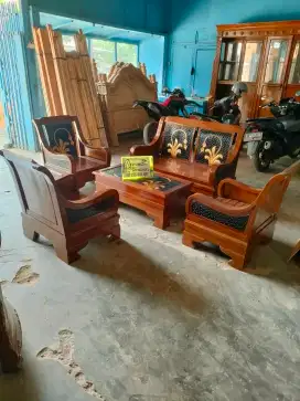 Kursi tamu minimalis semut full kayu jati