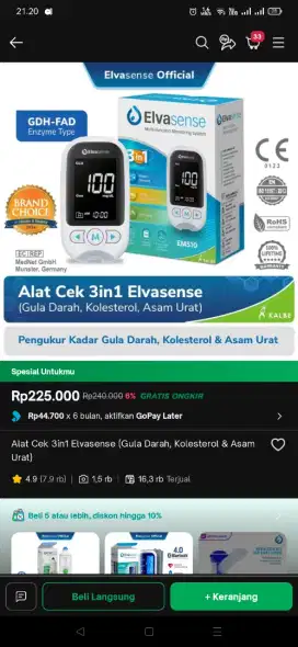 Alat cek tensi gula kolesterol