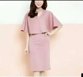 Dress scuba coklat