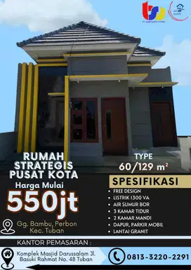 DI JUAL CEPAT HUNIAN MEWAH PUSAT KOTA, BGF HOUSE