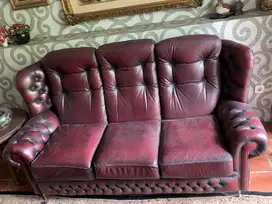 Sofa Full Kulit Genuine 3+1+1 Made in England