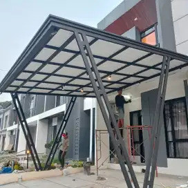 Kanopi atap alderon singgle layer + talang air modern