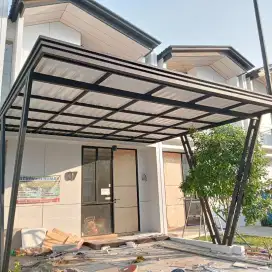 Kanopi atap alderon singgle layer + talang air modern