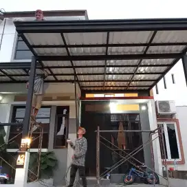 Kanopi atap alderon single layer + talang air