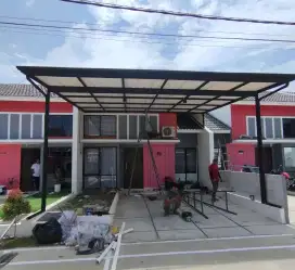 Kanopi atap alderon single layer + talang air modern