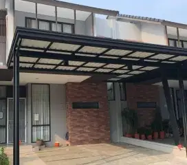 Kanopi atap alderon single layer + talang air modern