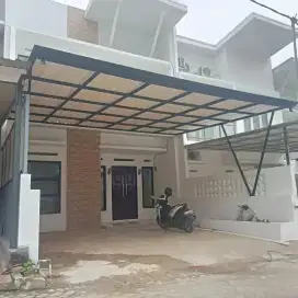 Kanopi atap alderon single layer + talang air modern