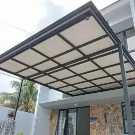 Kanopi atap alderon single layer + talang air modern