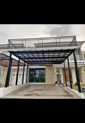 Kanopi atap alderon single layer + talang air modern