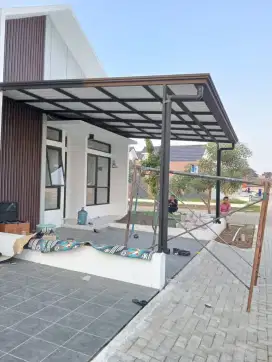 Kanopi atap alderon single layer + talang air modern