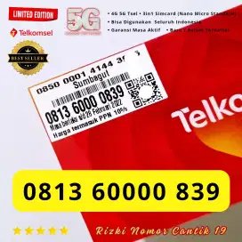 Nomor Cantik SIMPATI TELKOMSEL 5G Kartu Perdana Simpati Cantik 839