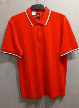 HUGO BOSS TWIN TIPPED POLO SHIRT RED