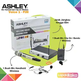 Mic Wireles Kombinasi isi Mic Handle,ClipOn,Bando | Ashley Voice 1 PJH