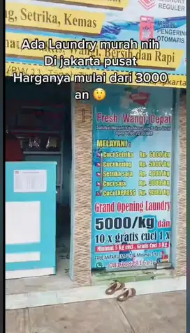Di butuhkan karyawan laundry yang berpengalaman