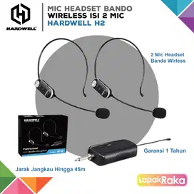 Mic Headset Bando Wireless isi 2 Mic | Hardwell H-2