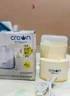 PEMBERSIH BOTOL SUSU BAYI STERILIZER CROWN BABYCARE 3 BOTTLES