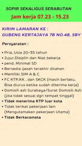 Kerja 7.23 sampai 15.23 sabtu 14.30. tanggal merah SELALU LIBUR