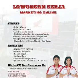 Lowongan Keja Marketing Online