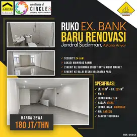 Disewakan Ruko 3 LT Baru Renovasi Ex. Bank Mainroad Jendral Sudirman