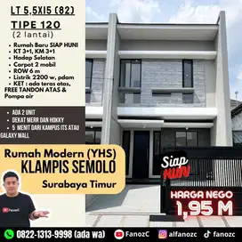 jual rumah surabaya, rumah klampis surabaya, rumah baru siap huni,