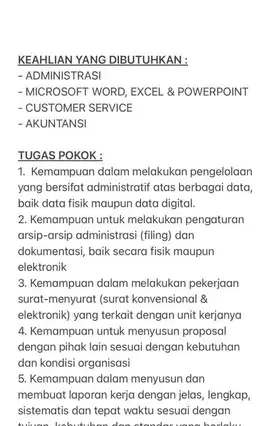 LOKER SBG ADMIN  -  AGENSI ASURANSI (bukan sales/agent) baca deskripsi