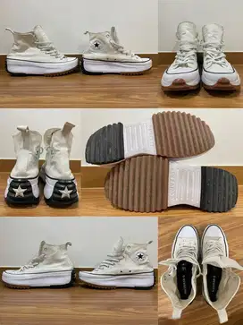 Sepatu Unisex Converse Run Star Hike White Black Gum 45