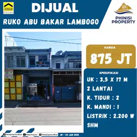 Dijual Ruko Murah Jalan Abu Bakar Lambogo