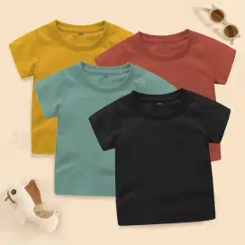 Lelang stok kaos anak polos cotton combed 24s