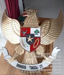 Lambang Garuda Pancasila Ukiran Kayu 60 cm