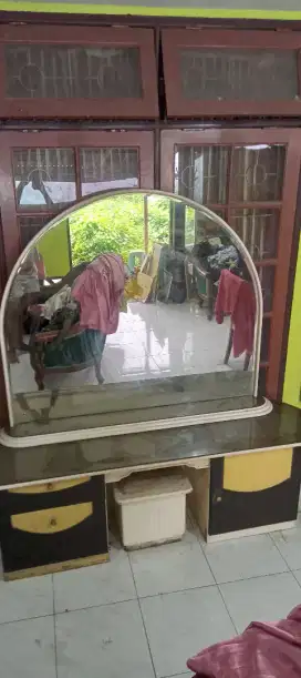 Kaca rias meja 1set jumbo siap pakai nego cod rungkut gpl
