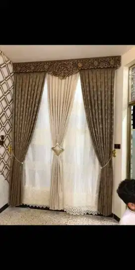 Jual tirai jendela gordyn hordeng gorden wallpaper dinding rollblind v