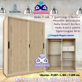 Lemari pakaian pintu sliding geser besi OLYMSTEEL OSWS SONOMA 160