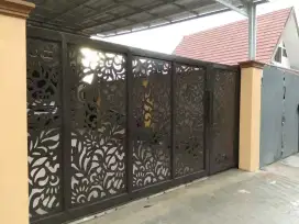 Pintu geser motif cantik