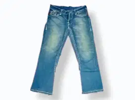 Celana jeans denim True Religion Joey Super T wash blue sky original