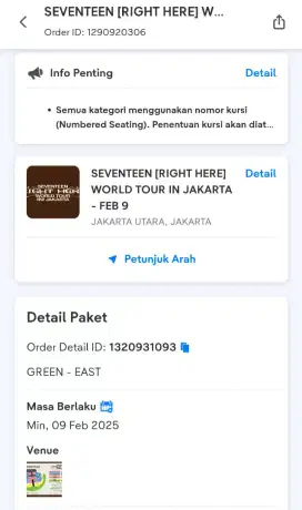 Jual Tiket Konser Seventeen KPOP di Jakarta - Seat Green East