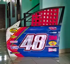 Hiasan dinding dekorasi pintu NASCAR retro lawas jadul antik vintage