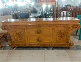 LEMARI JATI MOTIF BUNGA