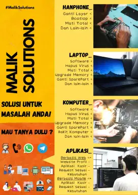 Servis Komputer, Laptop dan pembuatan Website mulai dari 100,000