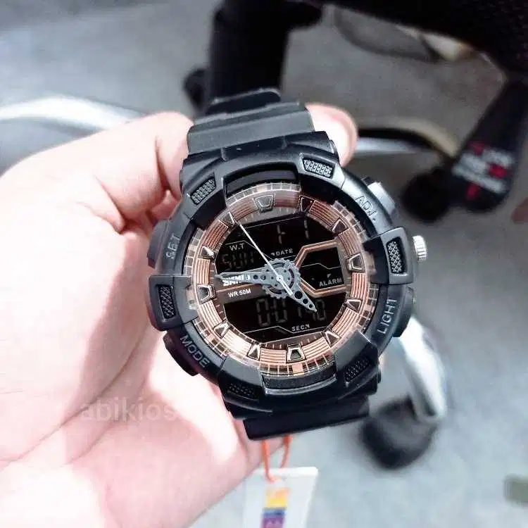 Jam tangan dual time original rose gold ab1189 digital and analog