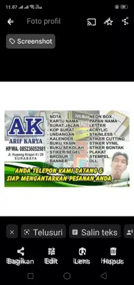Neon box dan papan nama